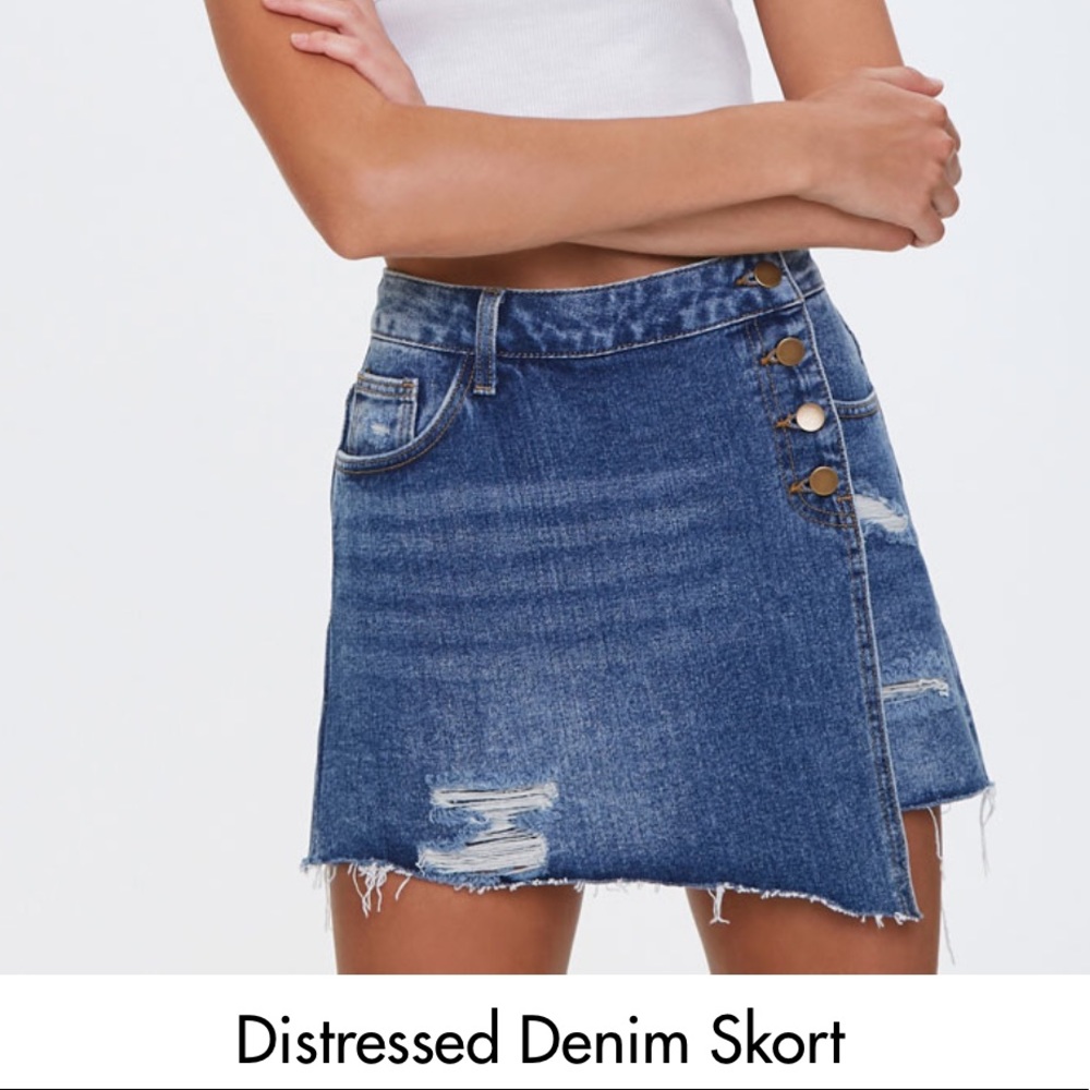 🆕Denim Distressed Skort